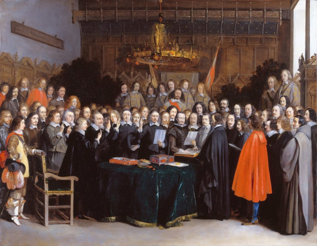 Westfaelischer Friede in Muenster Gerard Terborch 1648 1 هل العلمانية طريقٌ للتَّحديث أم التَّغريب؟!
