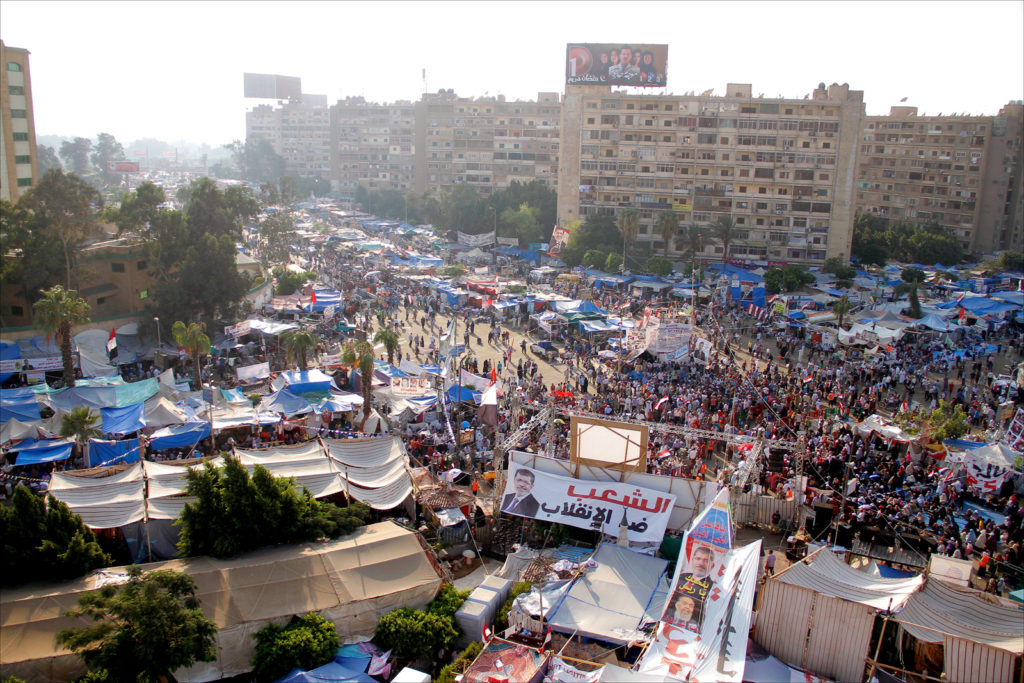 Anti coup sit in at Rabaa Adiweya mosque 2013 تجربة إخوان مصر في الحكم بين الانبثاق والاخفاق (1)
